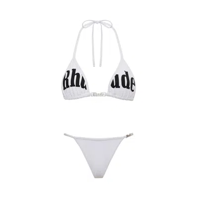 Pre-owned Rhude Tropez Two-piece Bikini 'white/black' | Multi-color | Women's Size Xs