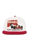 Rhude Logo-print Cotton-twill Baseball Cap In White