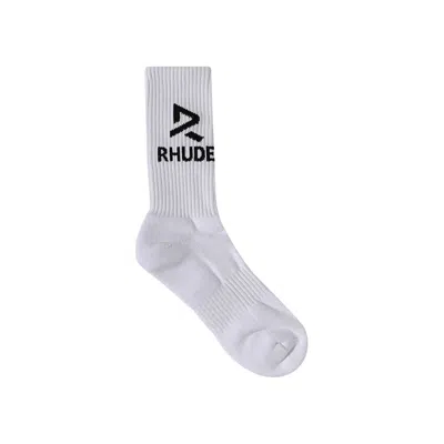 Pre-owned Rhude Trophy Racing Sock 'white/black' | Men's Size Onesize