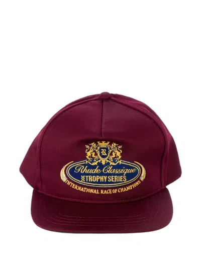 Rhude Trophy Series Embroidered Cap In Red