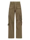 Rhude Cargo Pocket Straight Leg Trousers Button Belt In Green