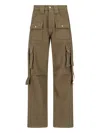 Rhude Cargo Pocket Straight Leg Trousers Button Belt In Green