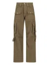 Rhude Cargo Pocket Straight Leg Trousers Button Belt In Green