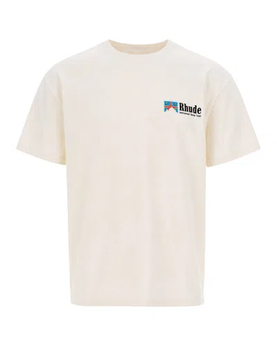 Rhude T-shirt Clermont-ferrand Intl Racing Vintage White In 3161
