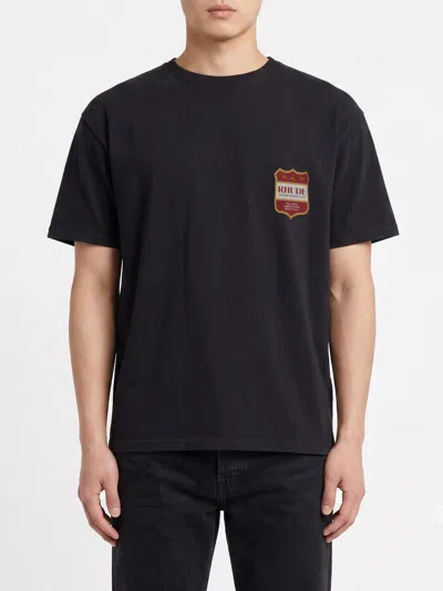Rhude Distressed Neck T-shirt Size M In Black