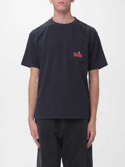 Rhude T-shirt Men Color Black In Gray