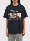 Rhude Classic Black T-shirt With Crew Neckline And Timeless Appeal In Black