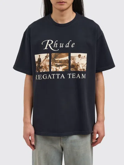 RHUDE RHUDE PRINTED COTTON T-SHIRT,I14073002