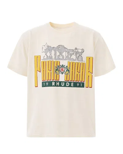 Rhude T-shirt Trofeo Vintage White In 6506
