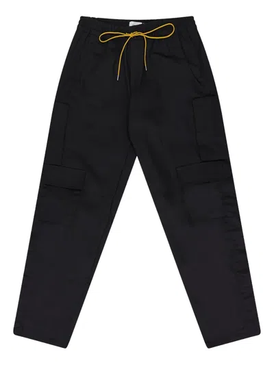 Rhude Twill-texture Cargo Trousers In Black