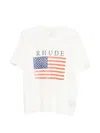 Rhude Graphic Print Crew Neck Short Sleeve T-shirt In White
