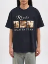 Rhude Classic Black T-shirt With Crew Neckline And Timeless Appeal In Black