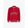 RHUDE VARSITY BRANDED RELAXED-FIT COTTON-TOWELLING SWEATSHIRT