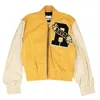 Rhude Varsity Jacket - Yellow/cream In Multi