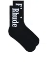Rhude Vertical Logo Socks In Black