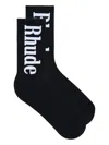 Rhude Vertical Logo Socks In Black