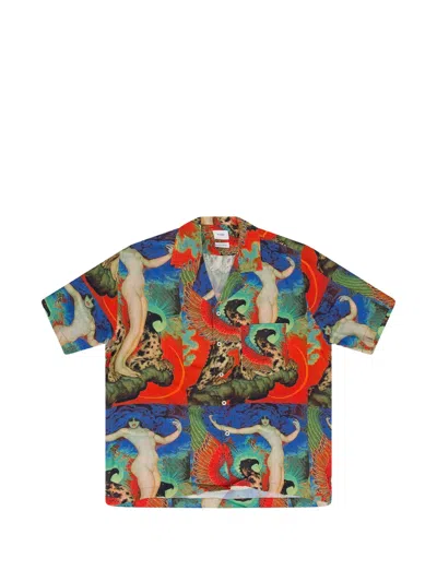 Rhude Red Vice Button-down Shirt In Multi