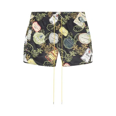 Pre-owned Rhude Vin Bandana Print Swim Shorts 'black/multicolor' | Men's Size Xs