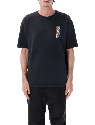 Rhude Vintage Black Mini T-shirt For Men In Blue