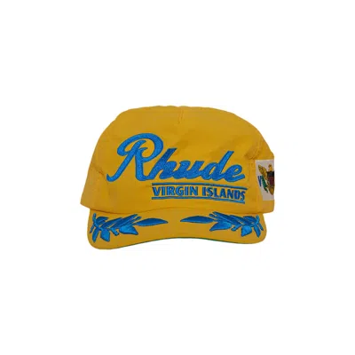 Pre-owned Rhude Virgin Islands Hat 'yellow/blue' | Men's Size Onesize