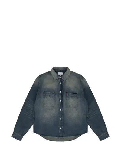 Rhude Western Denim Shirt In Blue