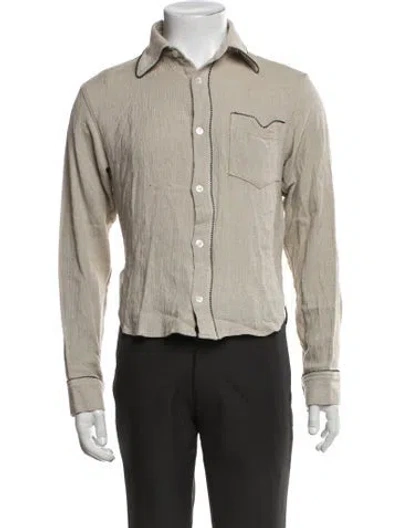 Pre-owned Rhude Whipstitch Trim Lounge Top In Neutrals