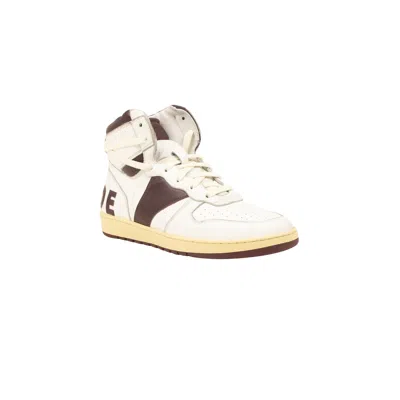 Rhude White And Maroon Leather Rhecess High Top Sneakers