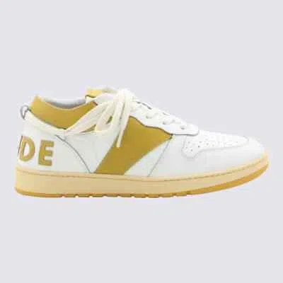 Pre-owned Rhude White And Mustard Leather Sneakers