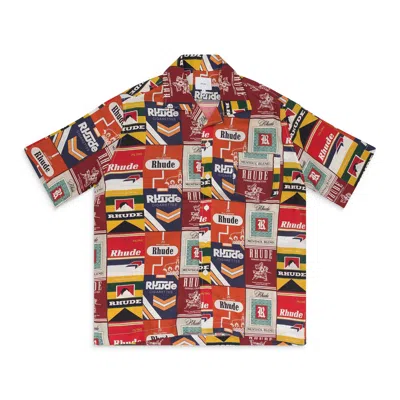 Rhude White Cigaretta Silk Button-down Shirt In Multi