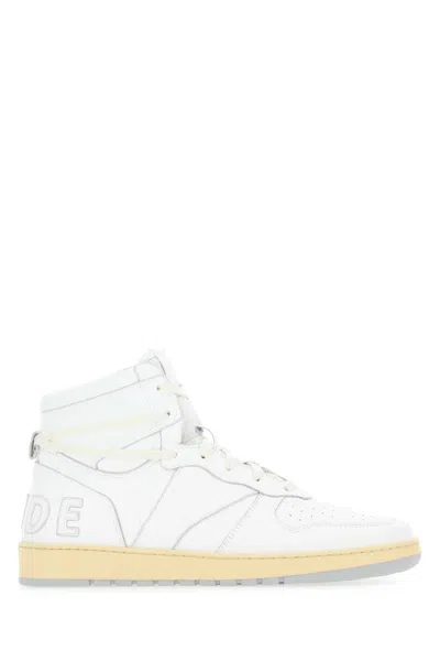 Rhude White Leather Rhecess Sneakers