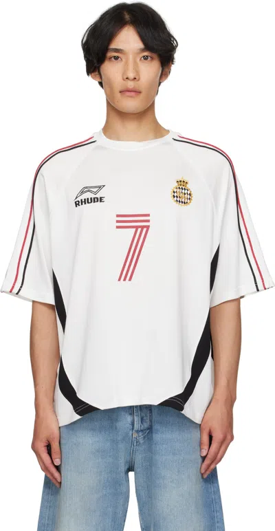 Rhude White Lundun Soccer Jersey T-shirt