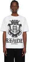 Rhude White Oversized Chateau Crest T-shirt In Multi