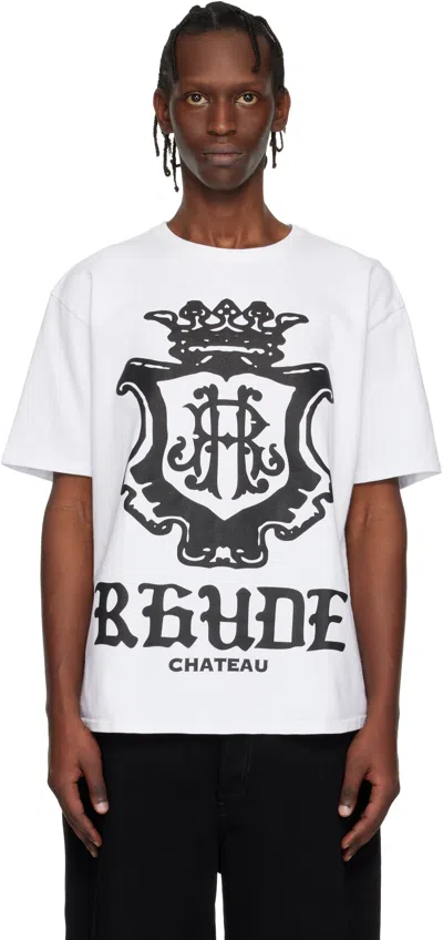Rhude White Oversized Chateau Crest T-shirt In Multi