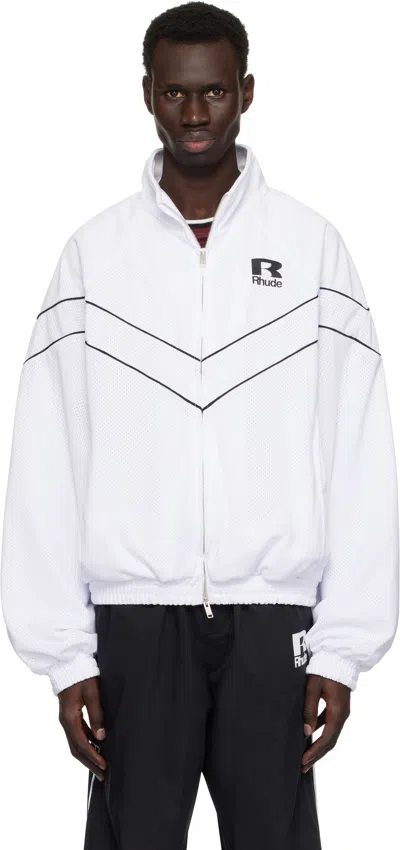 RHUDE WHITE PIPING RAGLAN TRACK JACKET