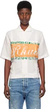 Rhude White Printed Shirt In 0060 Ivory