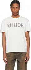 Rhude Logo Slub T-shirt In Vtg White
