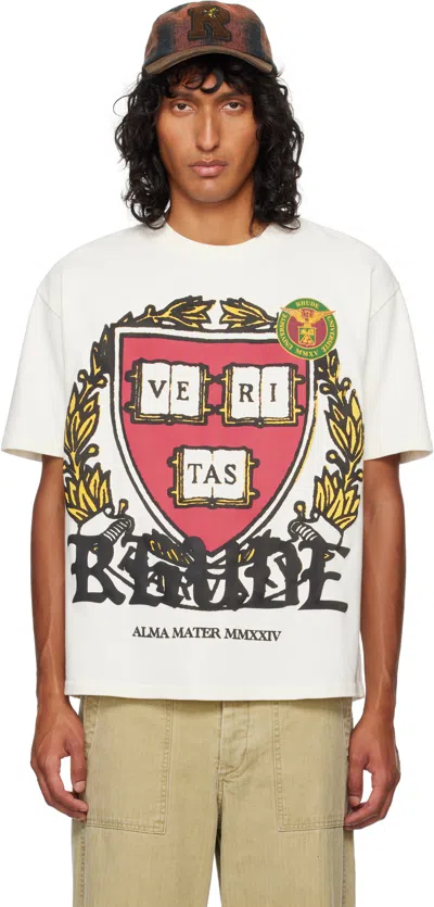 Rhude White Runway Plaque T-shirt In Vtg White