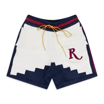 Rhude White St. Croix Knit Shorts In Multi