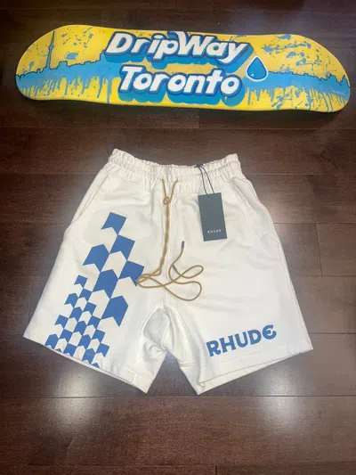 Pre-owned Rhude White/blue Drawstring Shorts