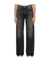 Rhude Wide-leg Denim Trousers In Black