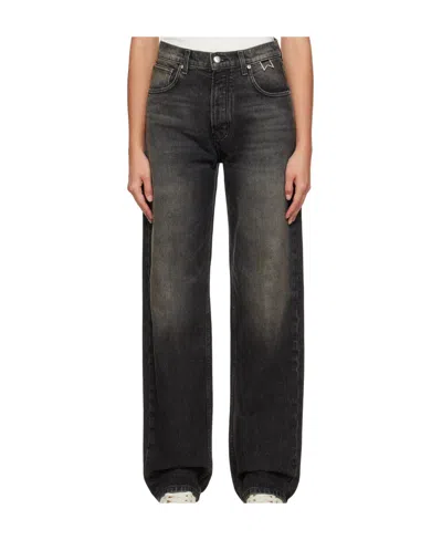 Rhude Wide-leg Denim Trousers In Black