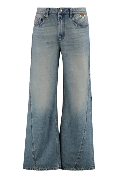 Rhude Wide-leg Jeans In Denim