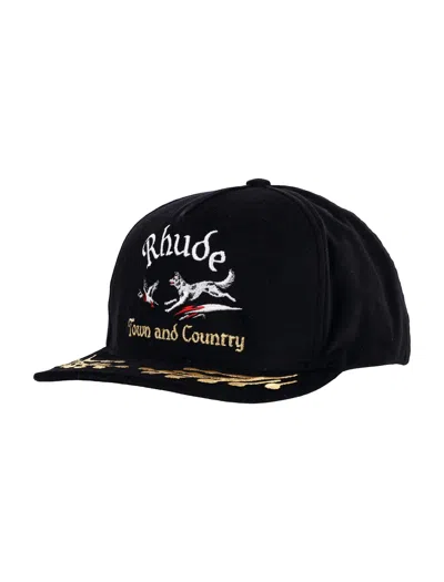 Rhude Wine Country Souvenir Hat In Black White