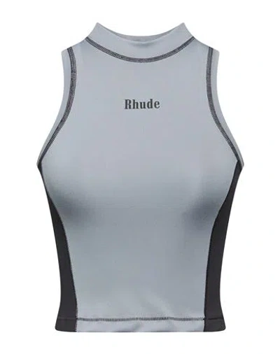 Rhude Woman Top Grey Size Xs Polyester, Elastane In Gray