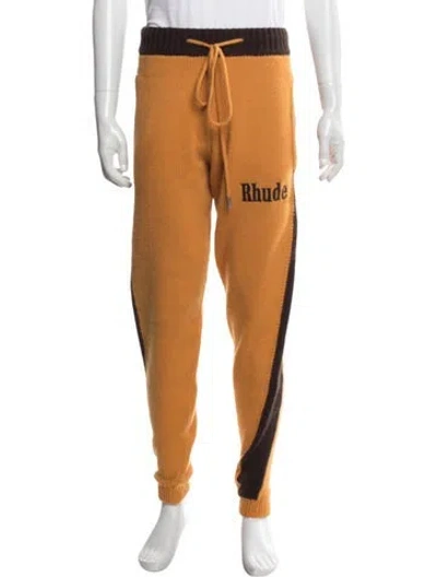 Pre-owned Rhude Wool Graphic Print Lounge Bottoms W/ Tags In Orange