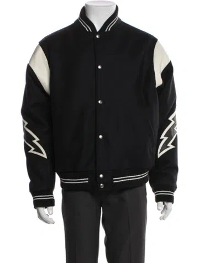 Pre-owned Rhude Wool Striped Varsity Jacket In Black