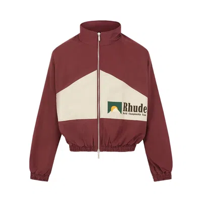 Pre-owned Rhude World Champions Jacket 'maroon/white' In Red