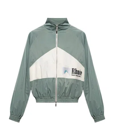 Rhude World Championship Logo-print Bomber Jacket In Gray
