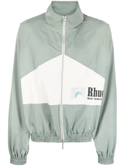 RHUDE WORLD CHAMPIONSHIP LOGO-PRINT BOMBER JACKET