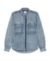Rhude X Automobili Lamborghini Long-sleeved Denim Shirt In Gray